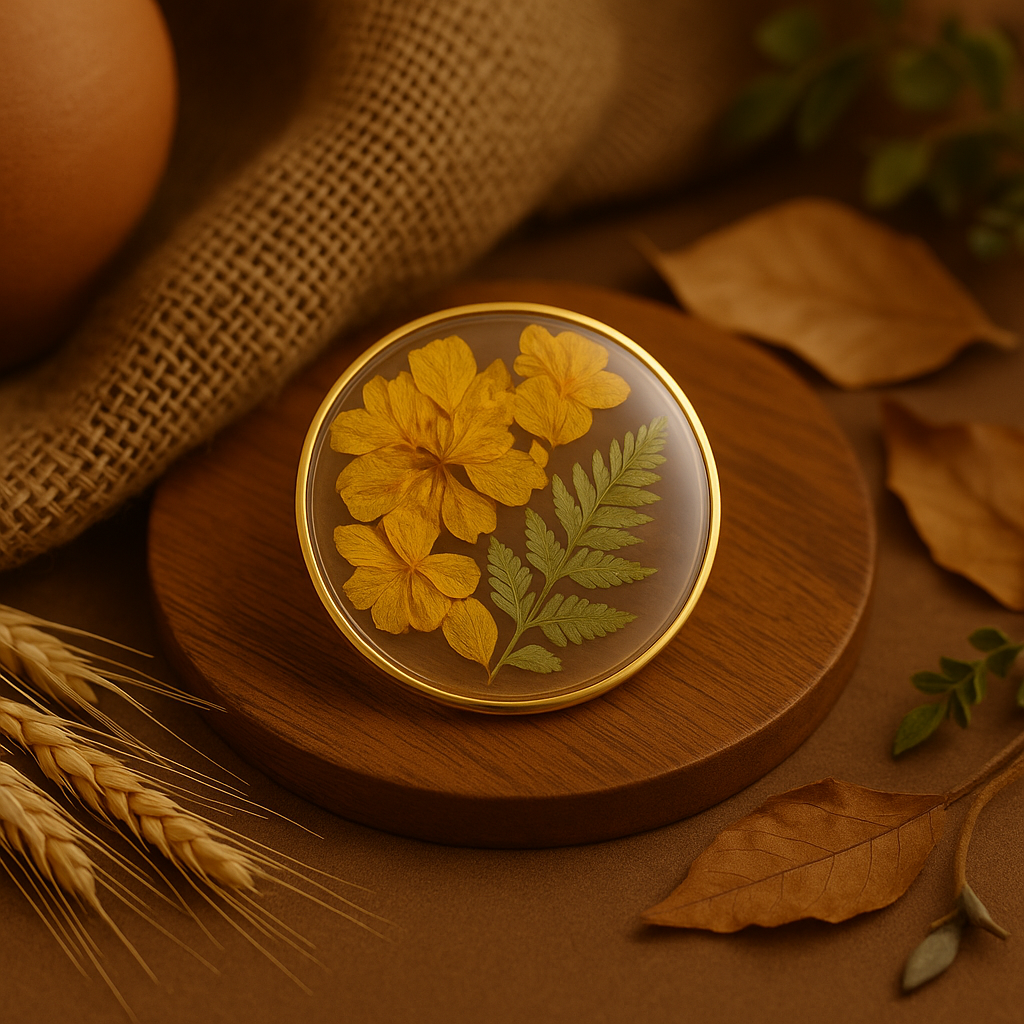 Yellow Baby's Breath Circle Brooch – Clarity & Radiance