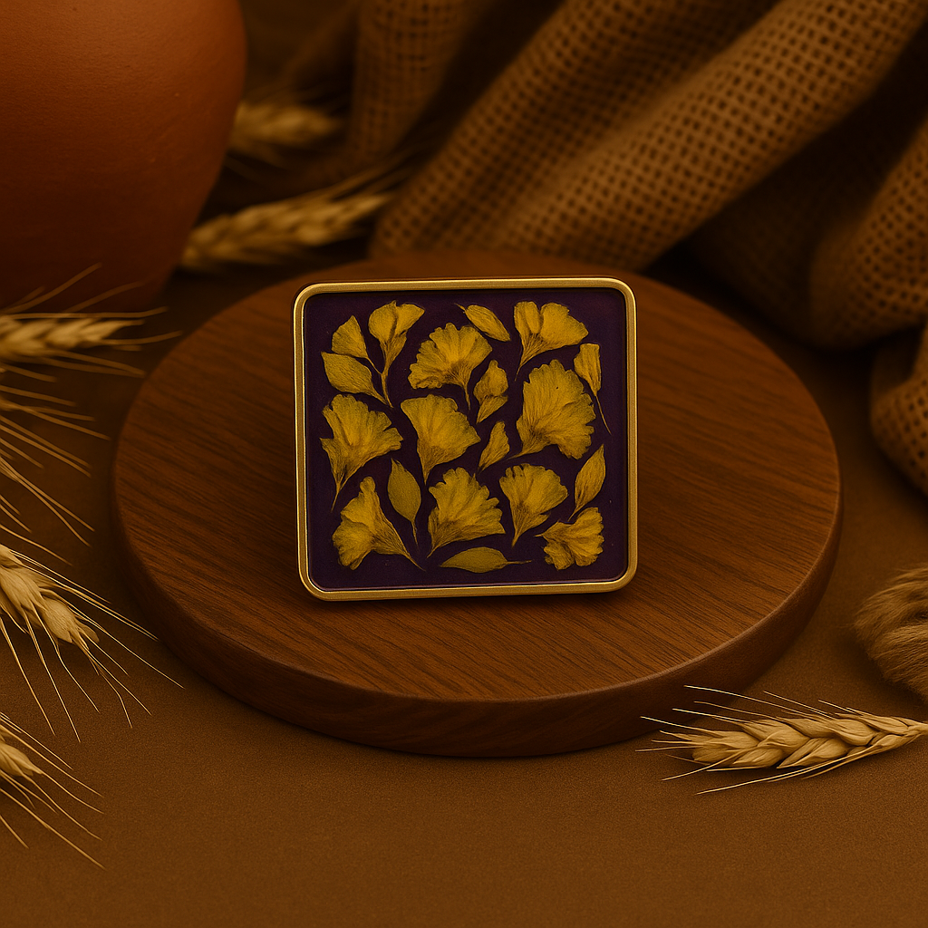 Yellow Baby's Breath Square Brooch – Royalty & Joy