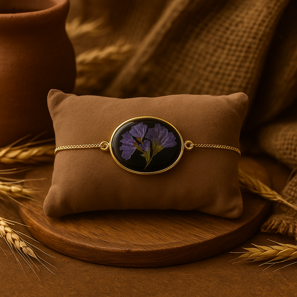 Purple Baby's Breath Oval Bracelet – Flow & Serenity