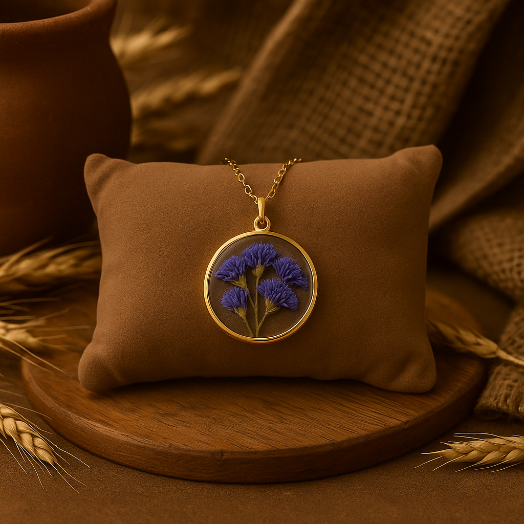 Purple Baby's Breath Circle Pendant – Clarity & Grace