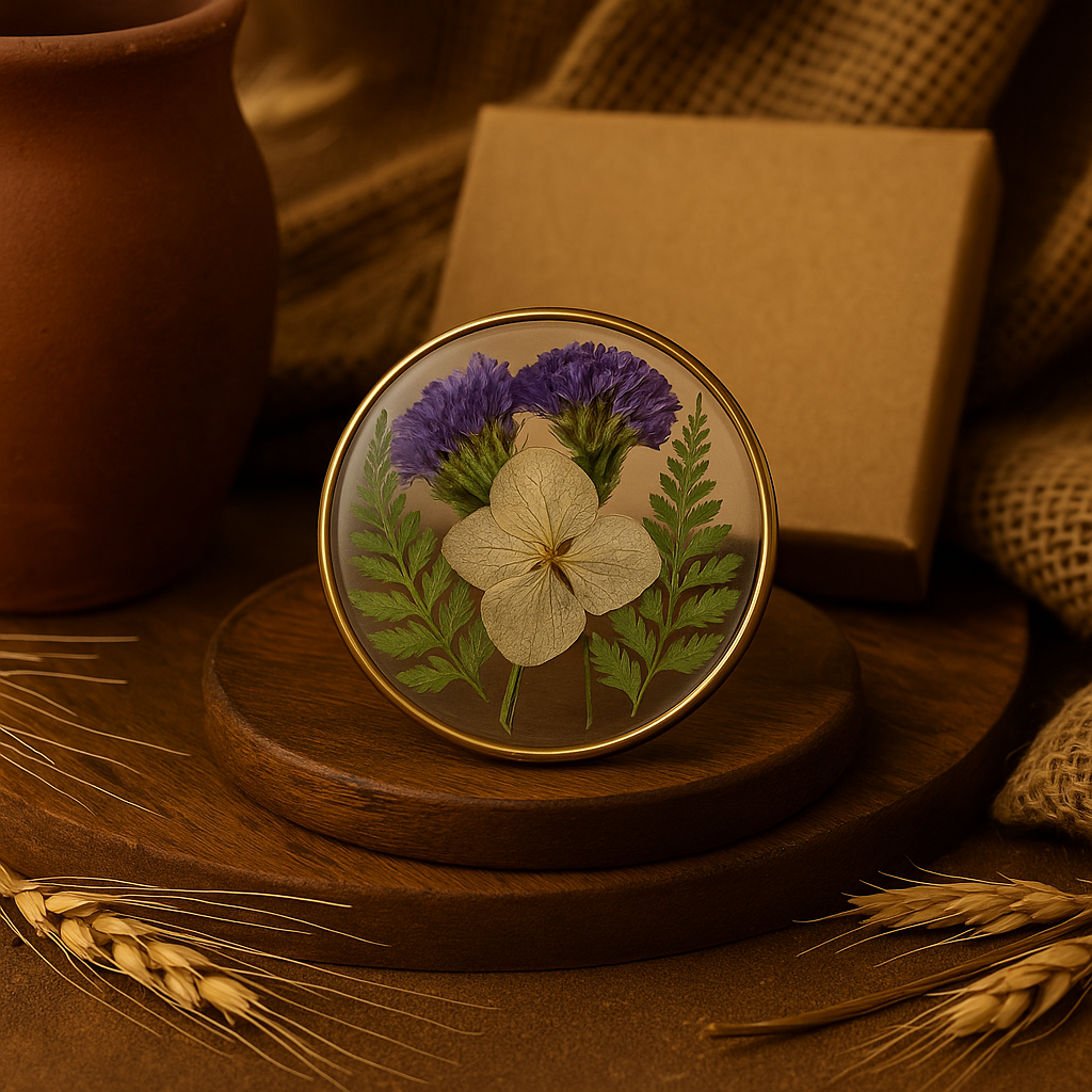 Purple Baby's Breath Circle Brooch – Ethereal & Transparency