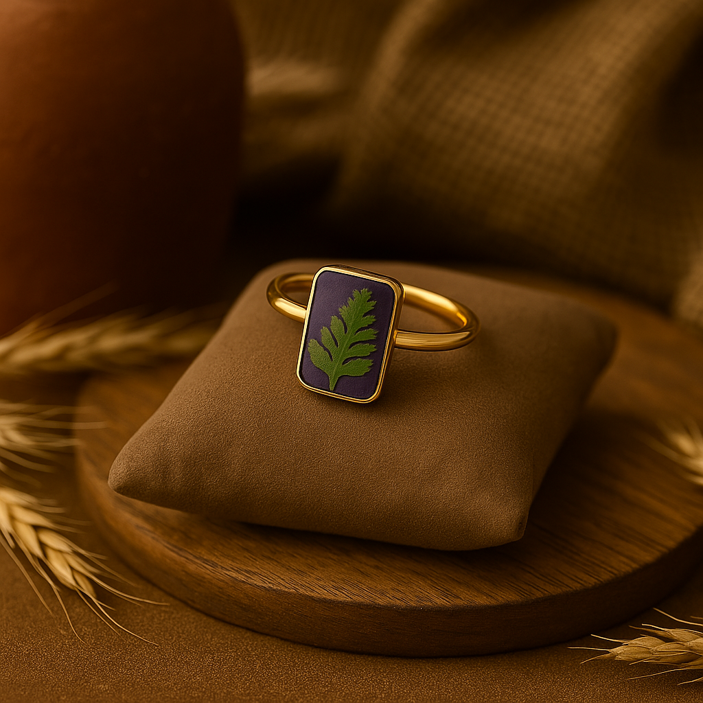 Fern Rectangle Ring – Intuitive & Wise