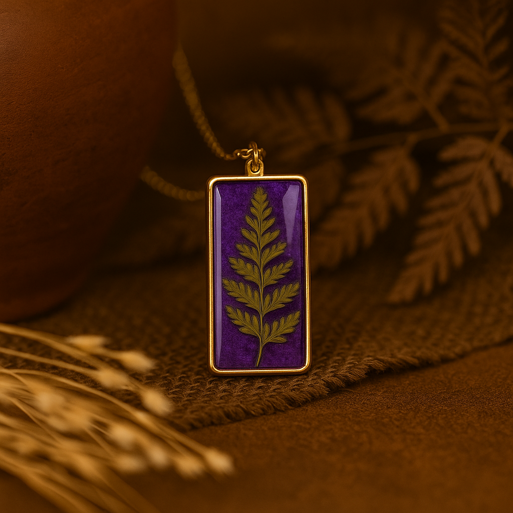 Fern Rectangle Pendant – Sophisticated & Wise
