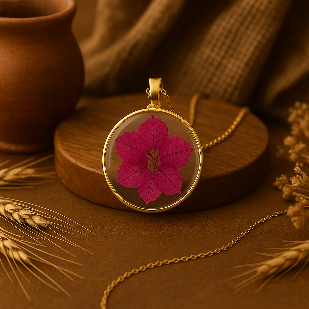 Bougainvillea Circle Pendant – Tropical & Inspiring