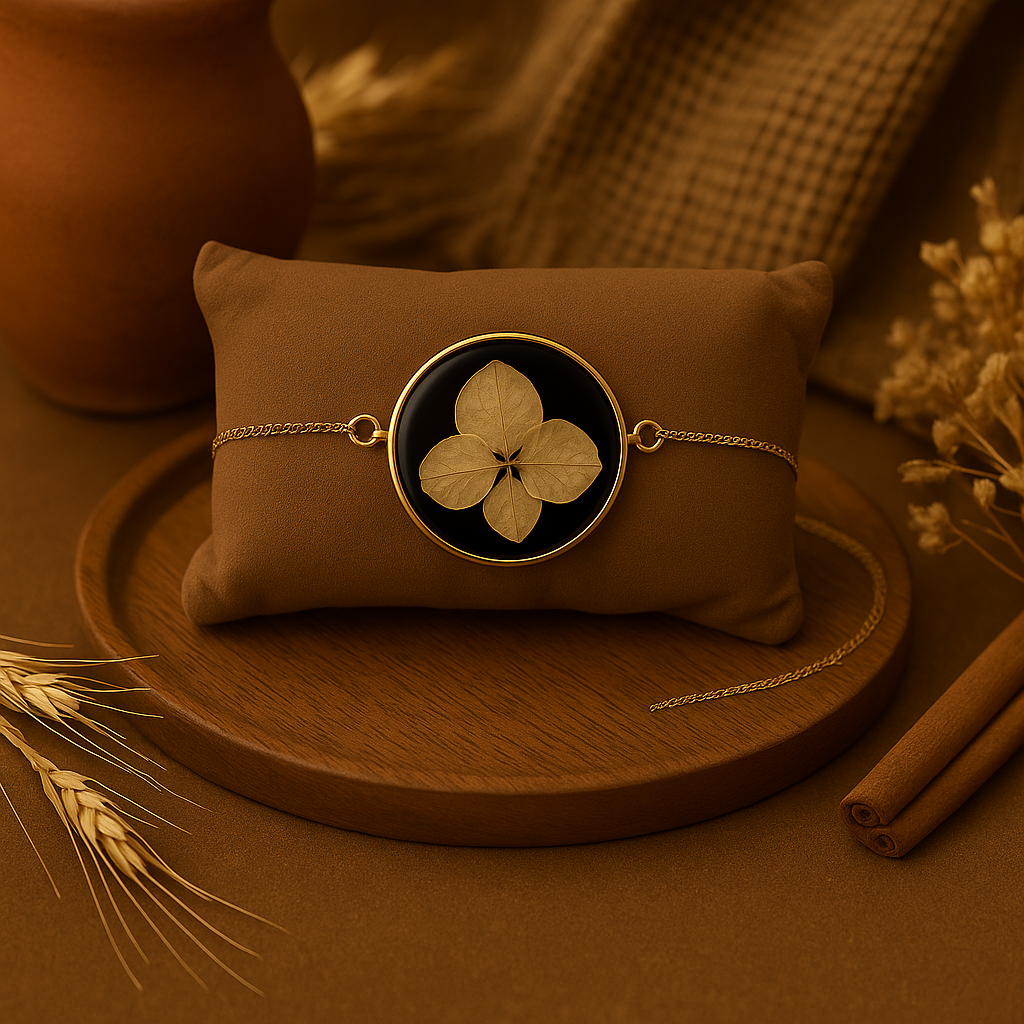 Beige Hydrangea Circle Bracelet – Grateful & Sophisticated