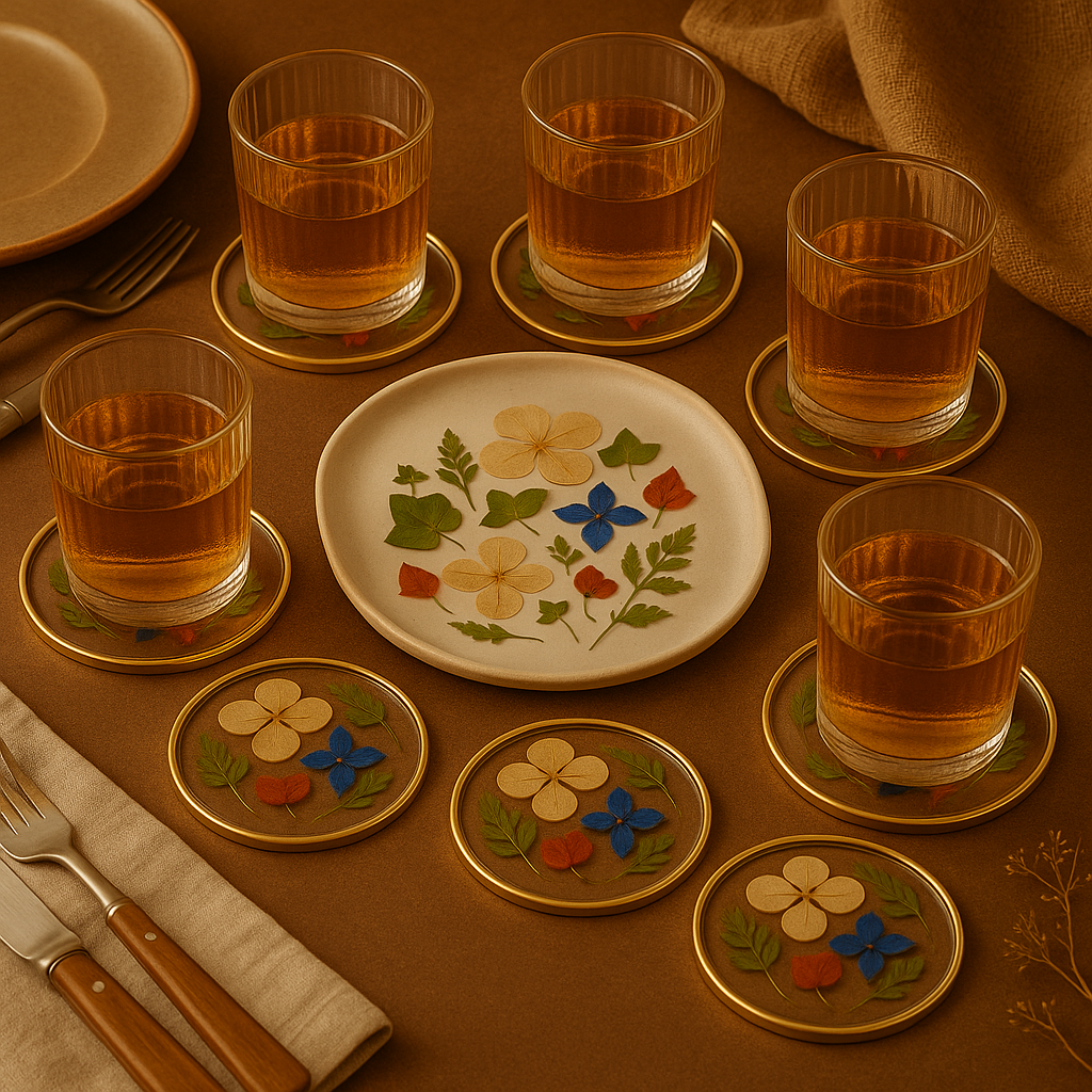 White Botanical Platter Set – Serenity & Minimalism