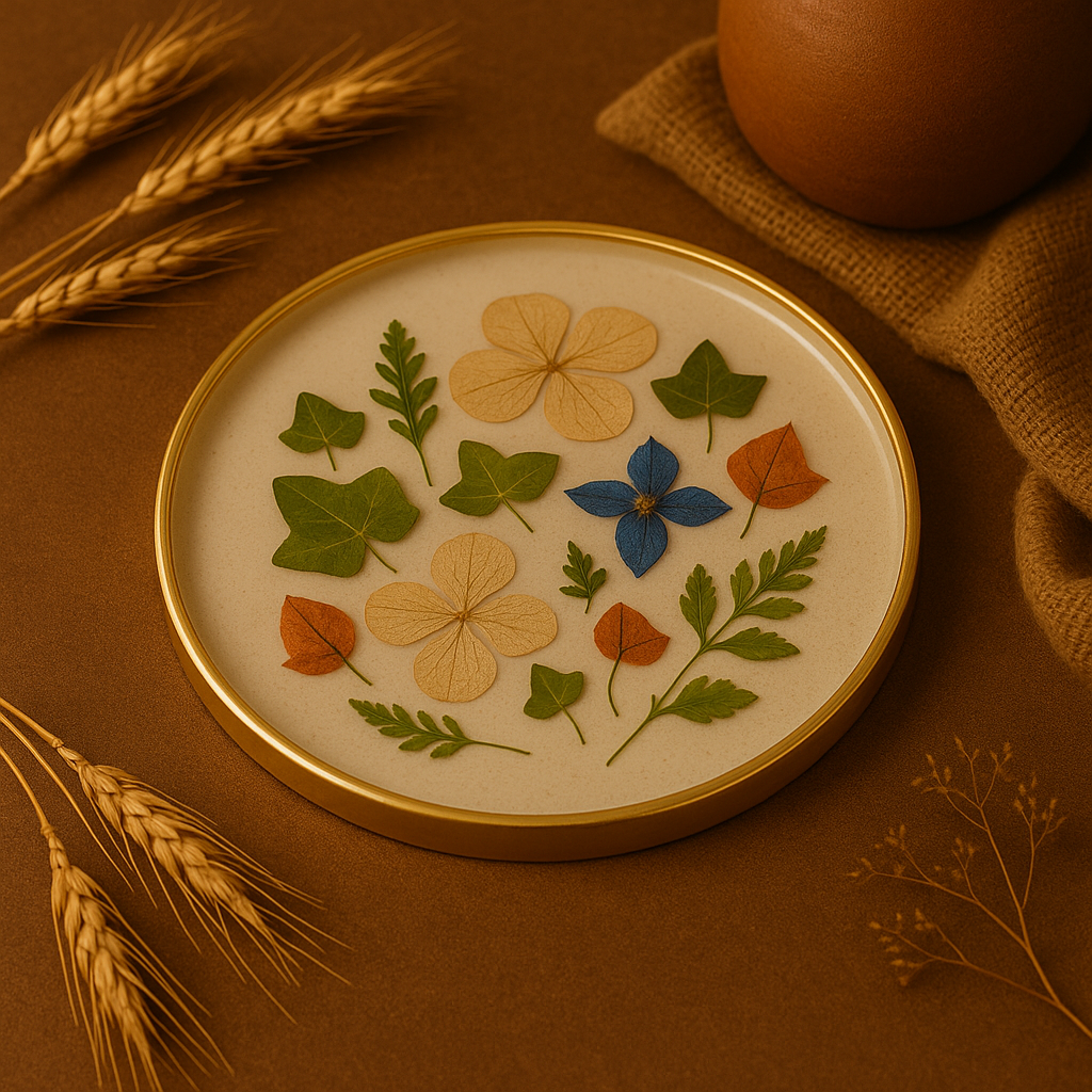 White Botanical Platter Set – Serenity & Minimalism