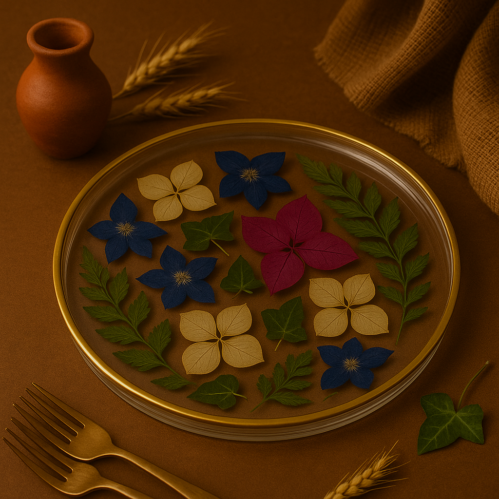 Clear Botanical Platter Set – Elegance & Transparency