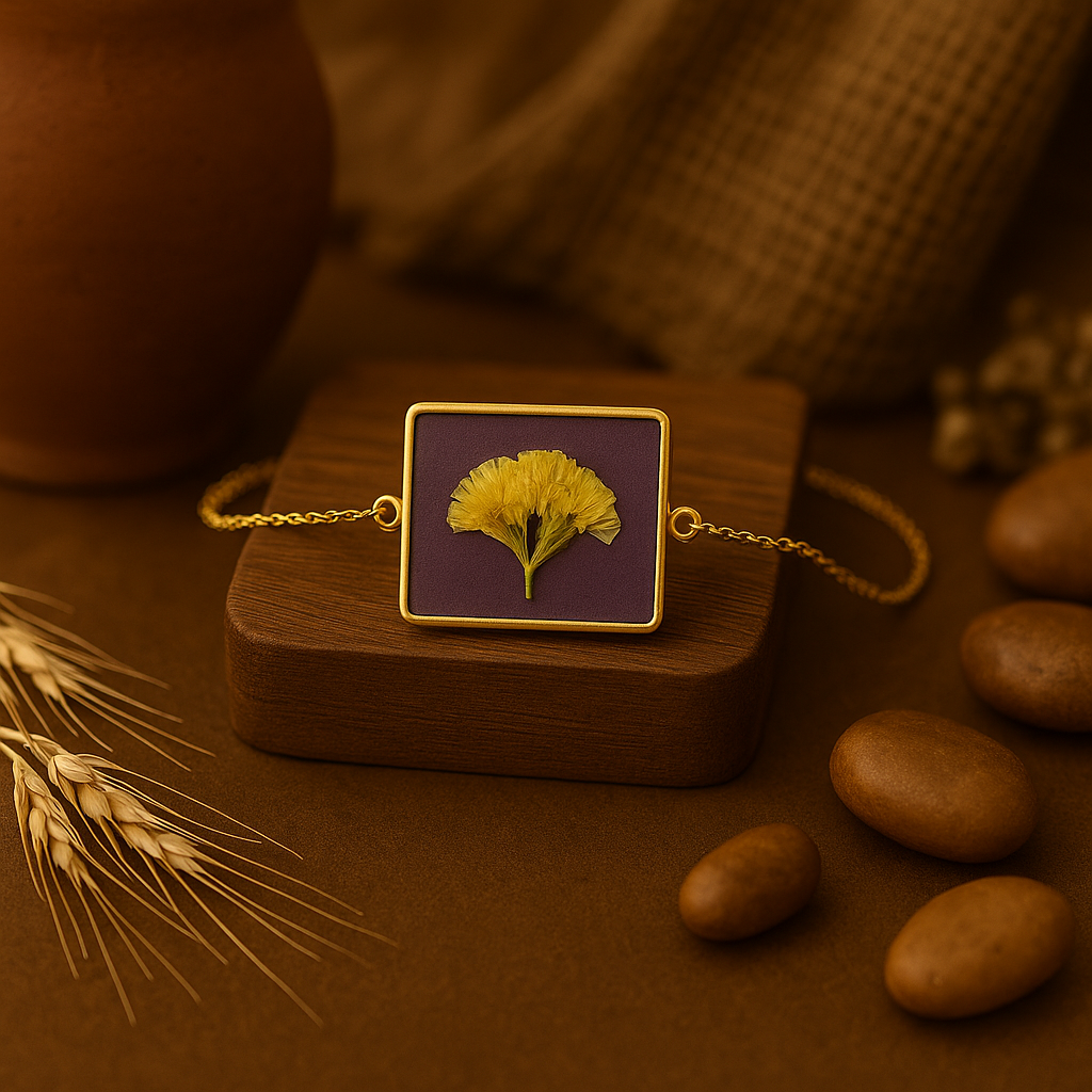 Yellow Baby's Breath Square Bracelet – Confident & Joyful