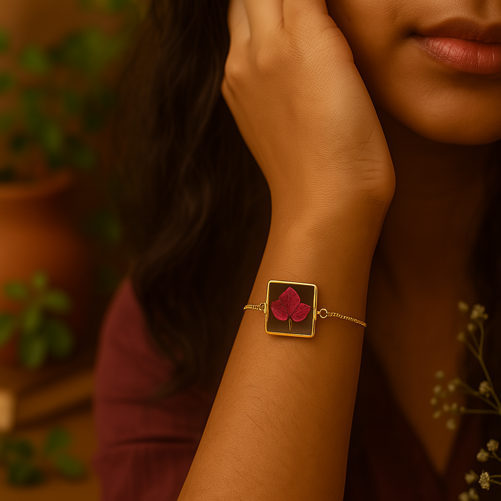 Bougainvillea Square Bracelet – Focused & Clear