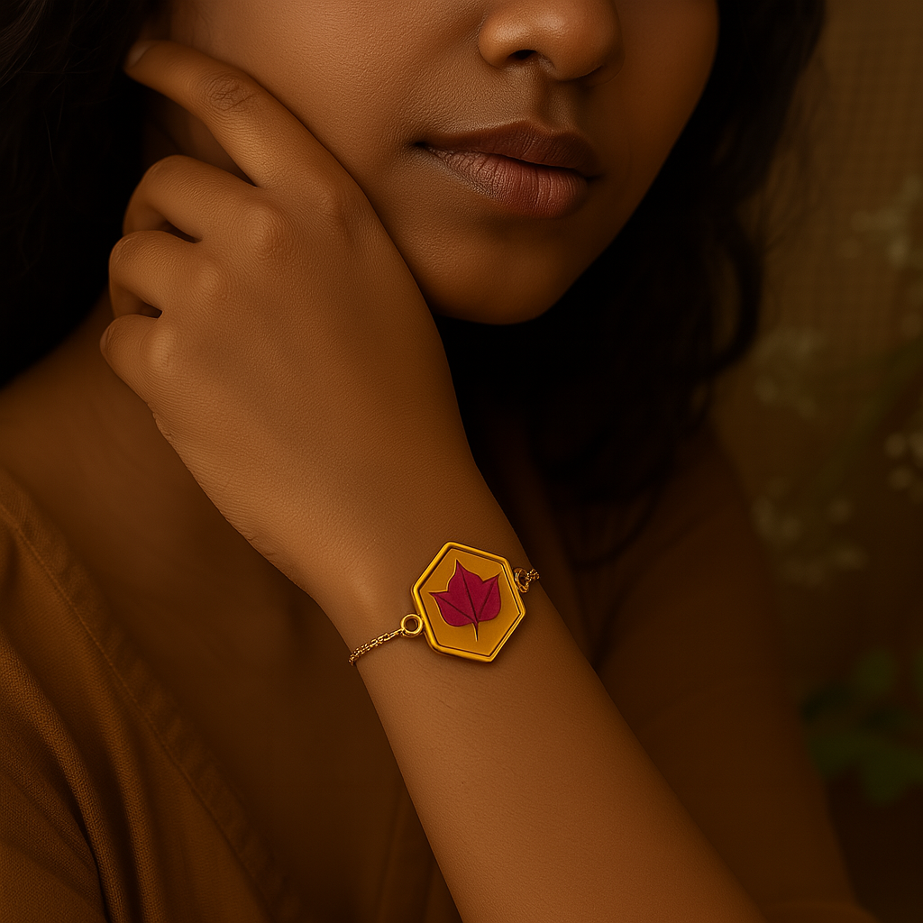 Bougainvillea Hexagon Bracelet – Confidence & Creativity