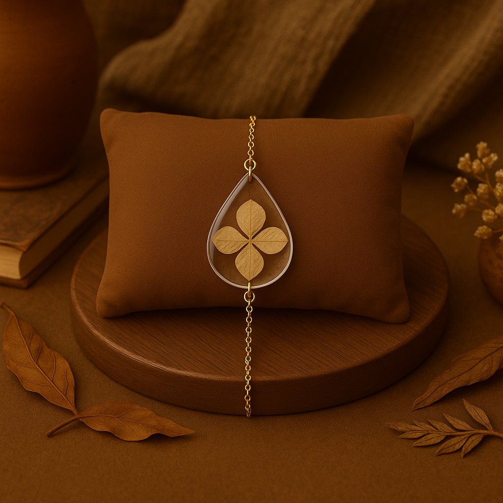 Beige Hydrangea Teardrop Bracelet – Tender & Heartfelt