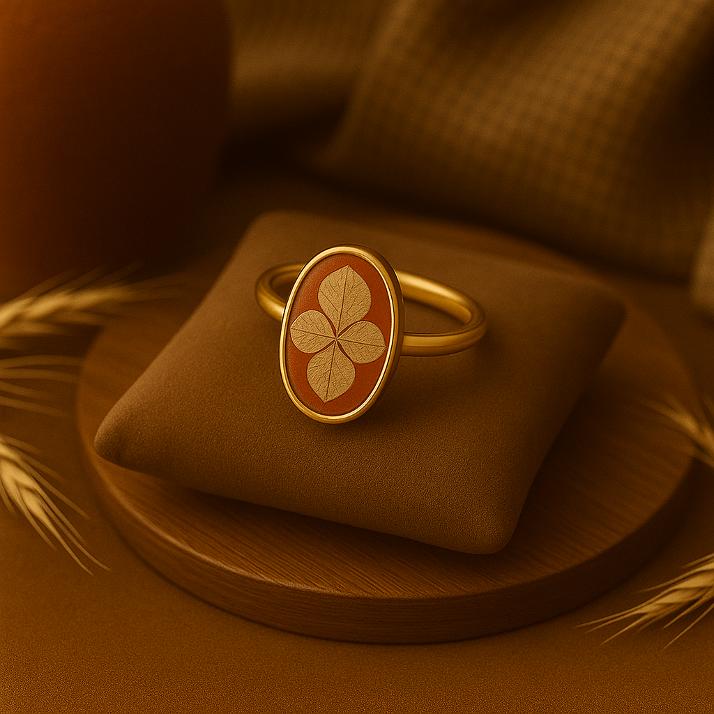 Beige Hydrangea Oval Ring – Warm & Optimistic