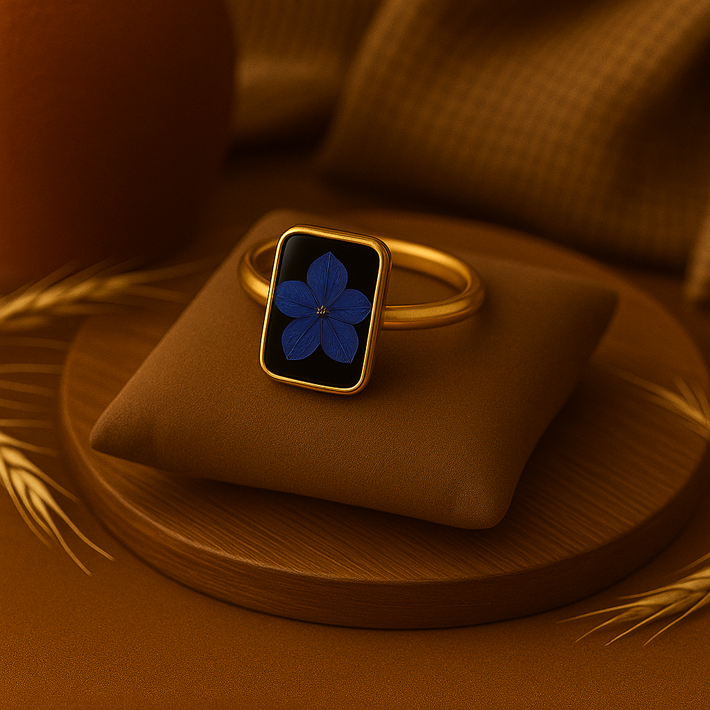 Purple Baby's Breath Rectangle Ring – Sophisticated & Authentic