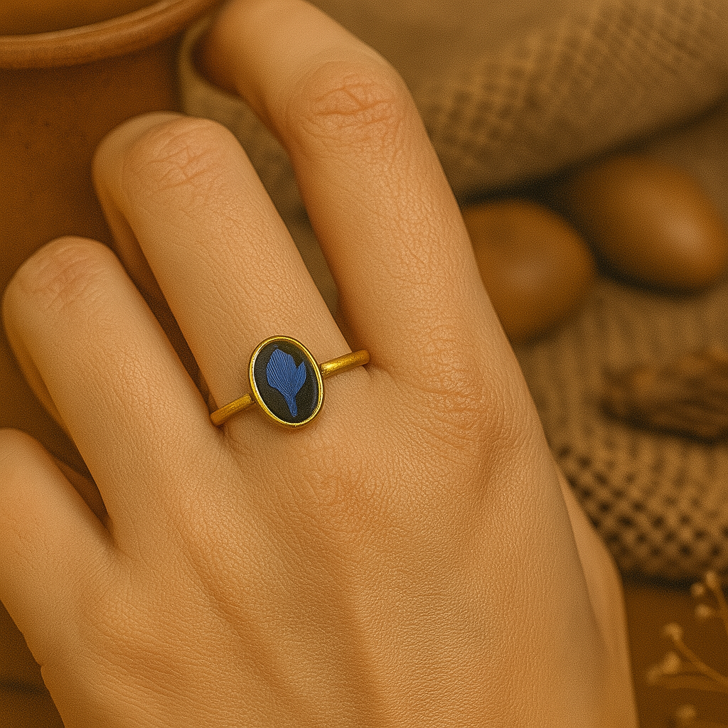 Blue Larkspur Oval Ring – Evolving & Thoughtful