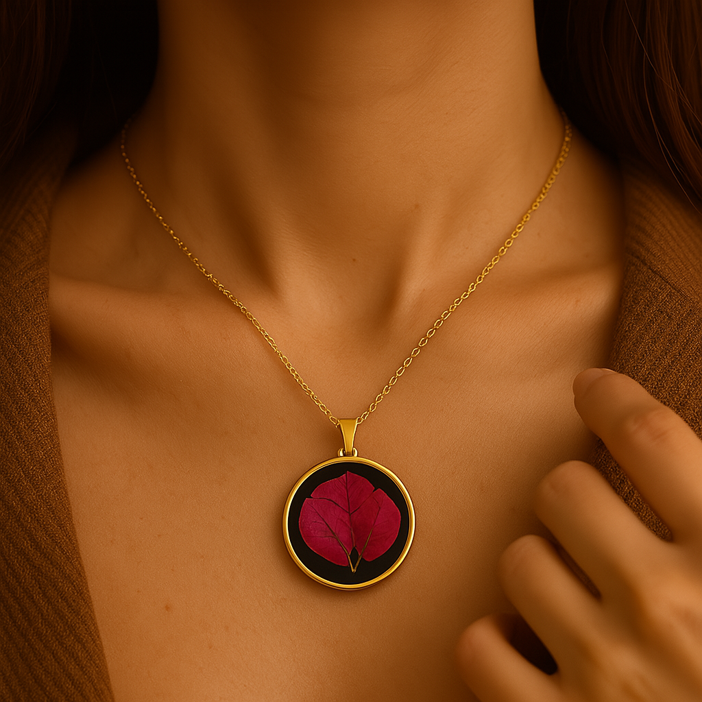 Bougainvillea Circle Pendant – Passion & Protection