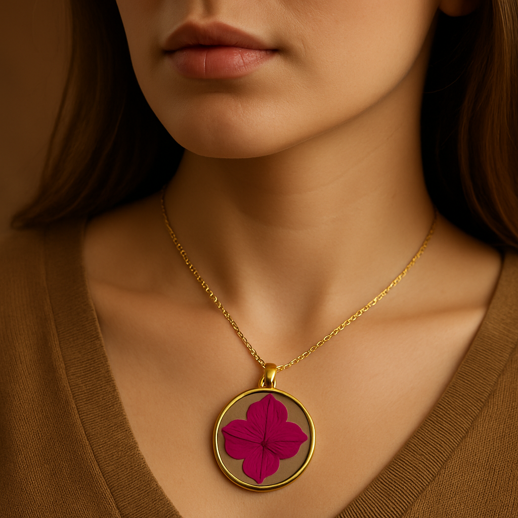 Bougainvillea Circle Pendant – Tropical & Inspiring