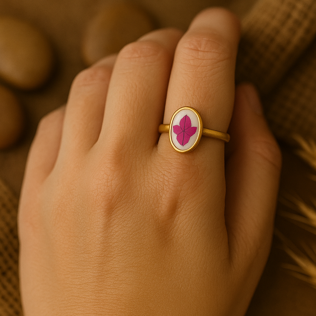 Bougainvillea Oval Ring – Romantic & Elegant