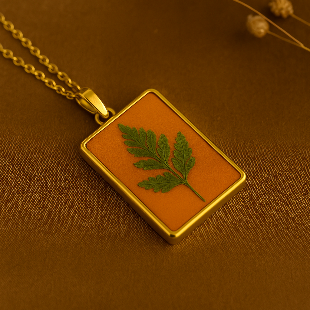 Fern Rectangle Pendant – Energetic & Growing