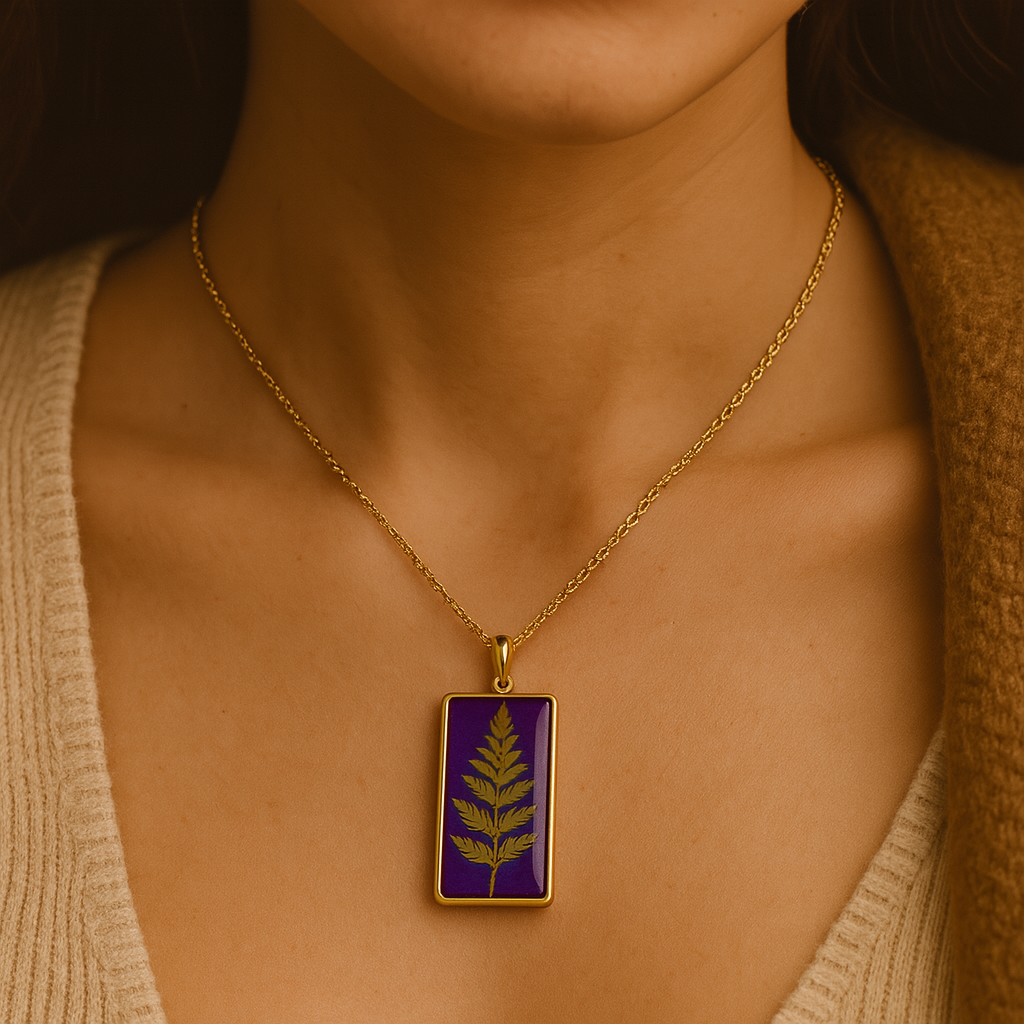 Fern Rectangle Pendant – Sophisticated & Wise
