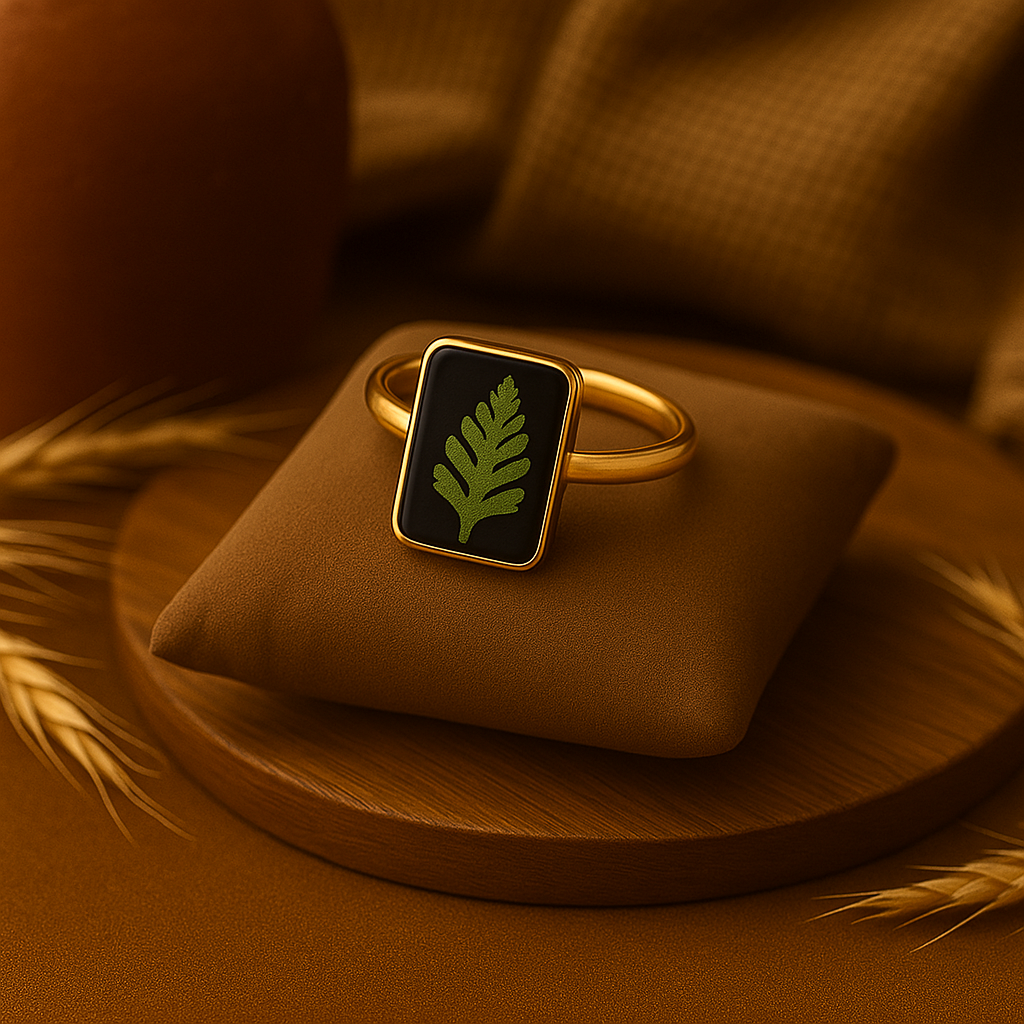 Fern Rectangle Ring – Grounded & Resilient