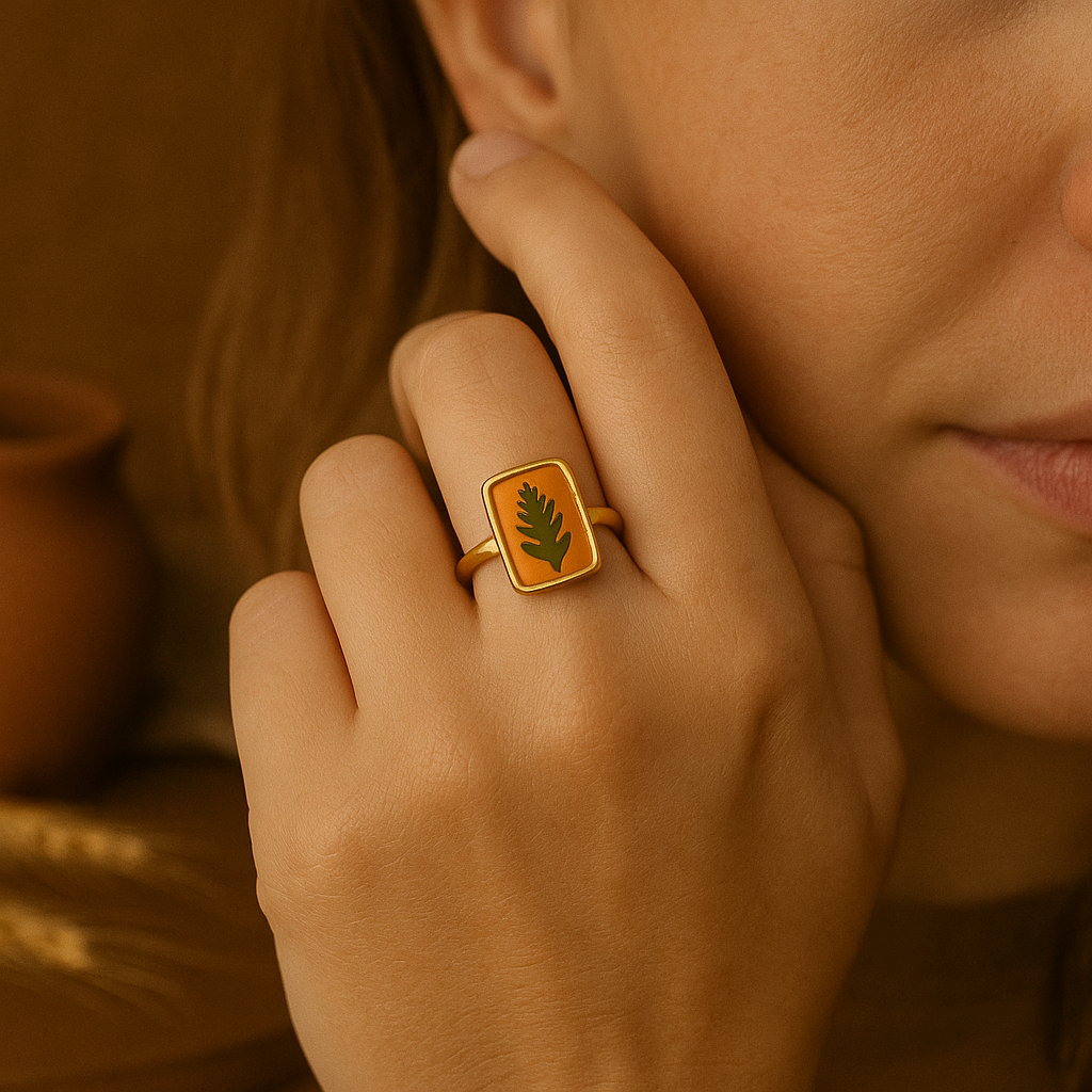 Fern Rectangle Ring – Creativity & Passion