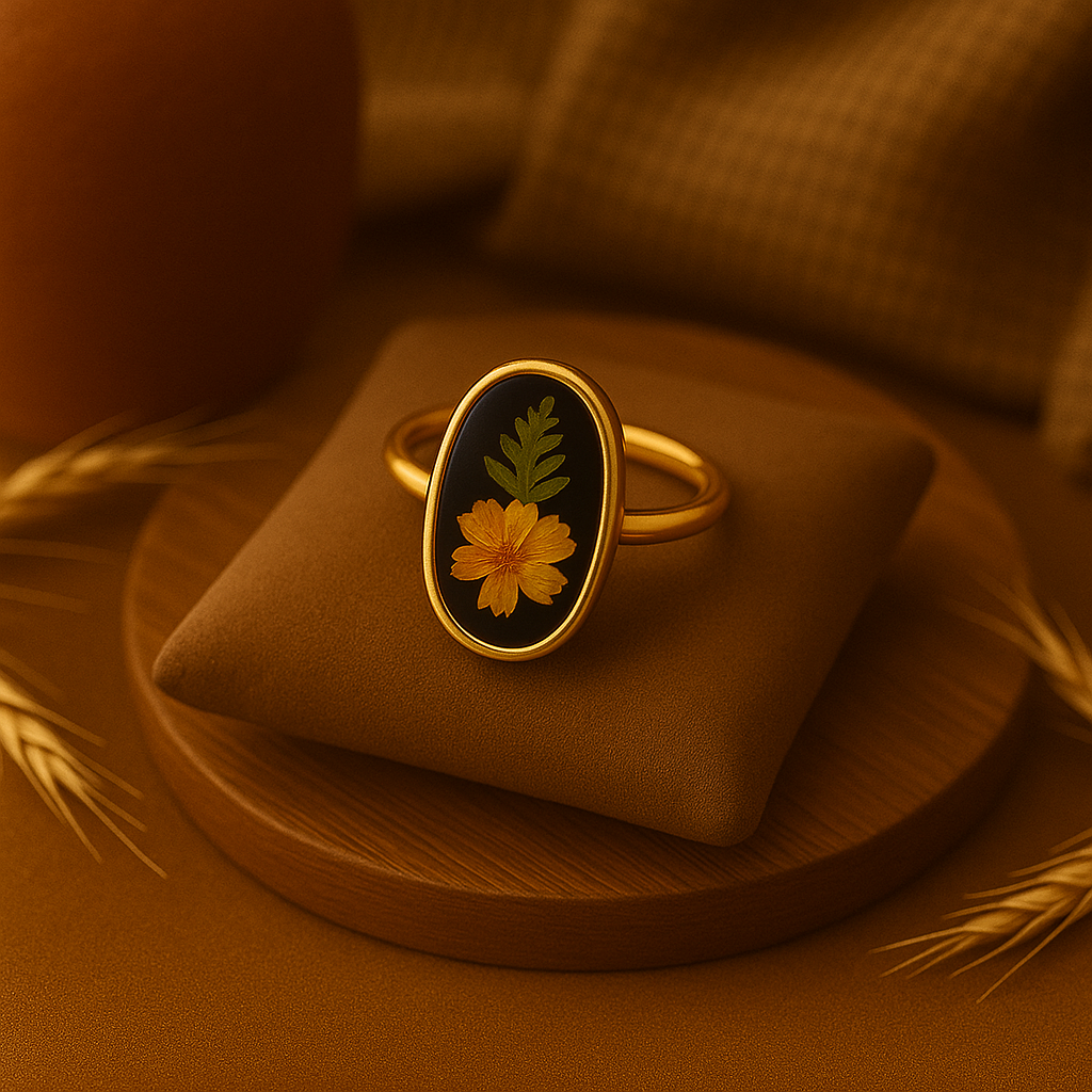 Marigold & Fern Oval Ring – Balanced & Connected