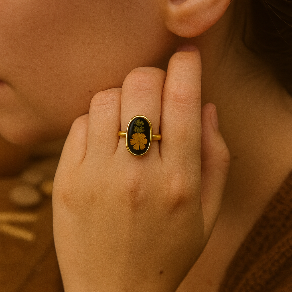 Marigold & Fern Oval Ring – Balanced & Connected