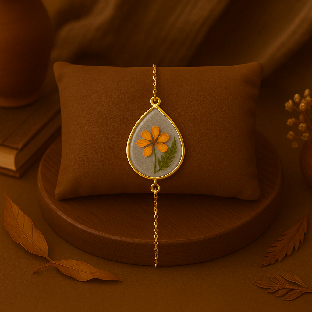 Marigold & Fern Teardrop Bracelet – Growing & Hopeful