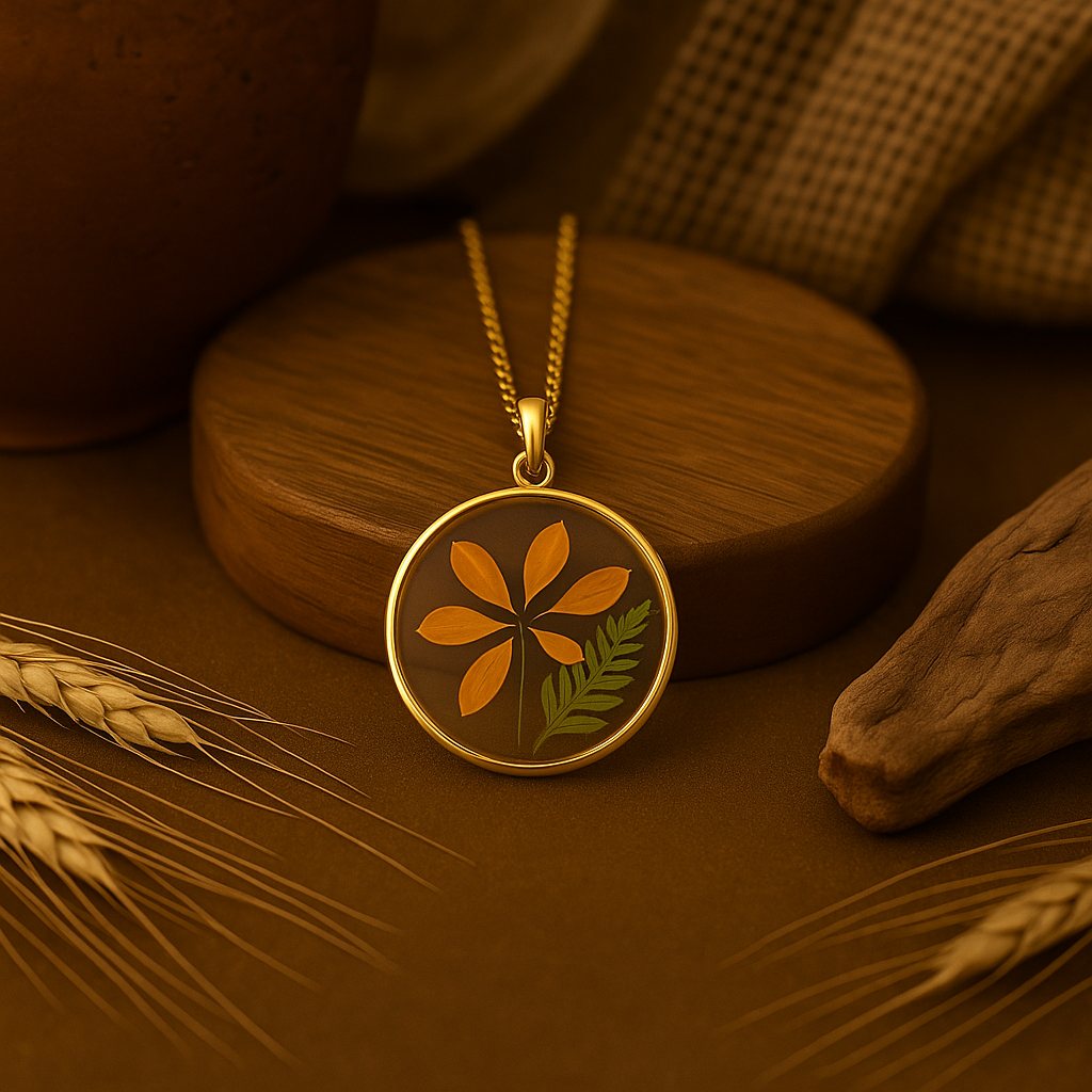 Marigold & Fern Circle Pendant – Balanced & Strong