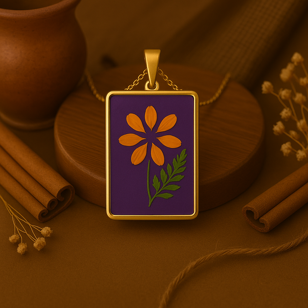 Marigold & Fern Short Rectangle Pendant – Creative & Thoughtful