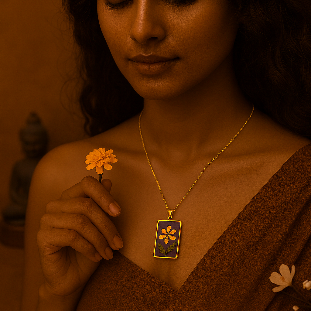 Marigold & Fern Short Rectangle Pendant – Creative & Thoughtful