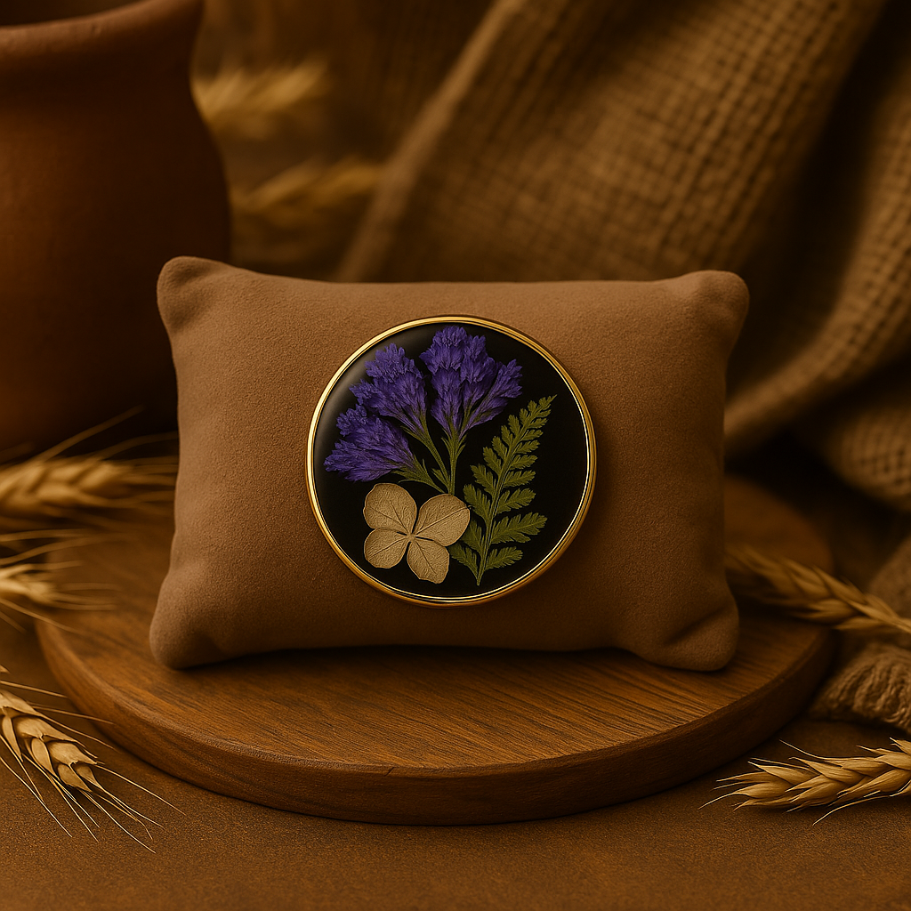 Purple Baby's Breath Circle Brooch – Mystery & Elegance