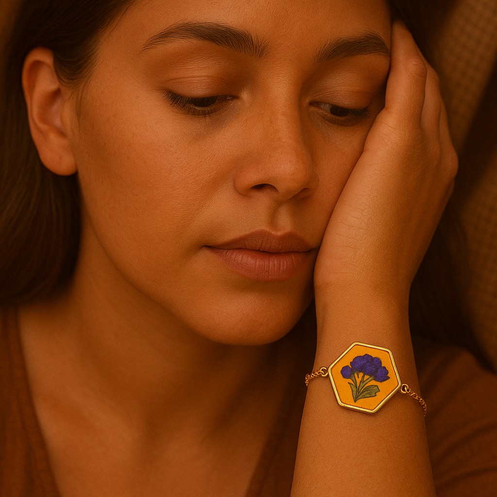 Purple Baby's Breath Hexagon Bracelet – Luminous & Thoughtful