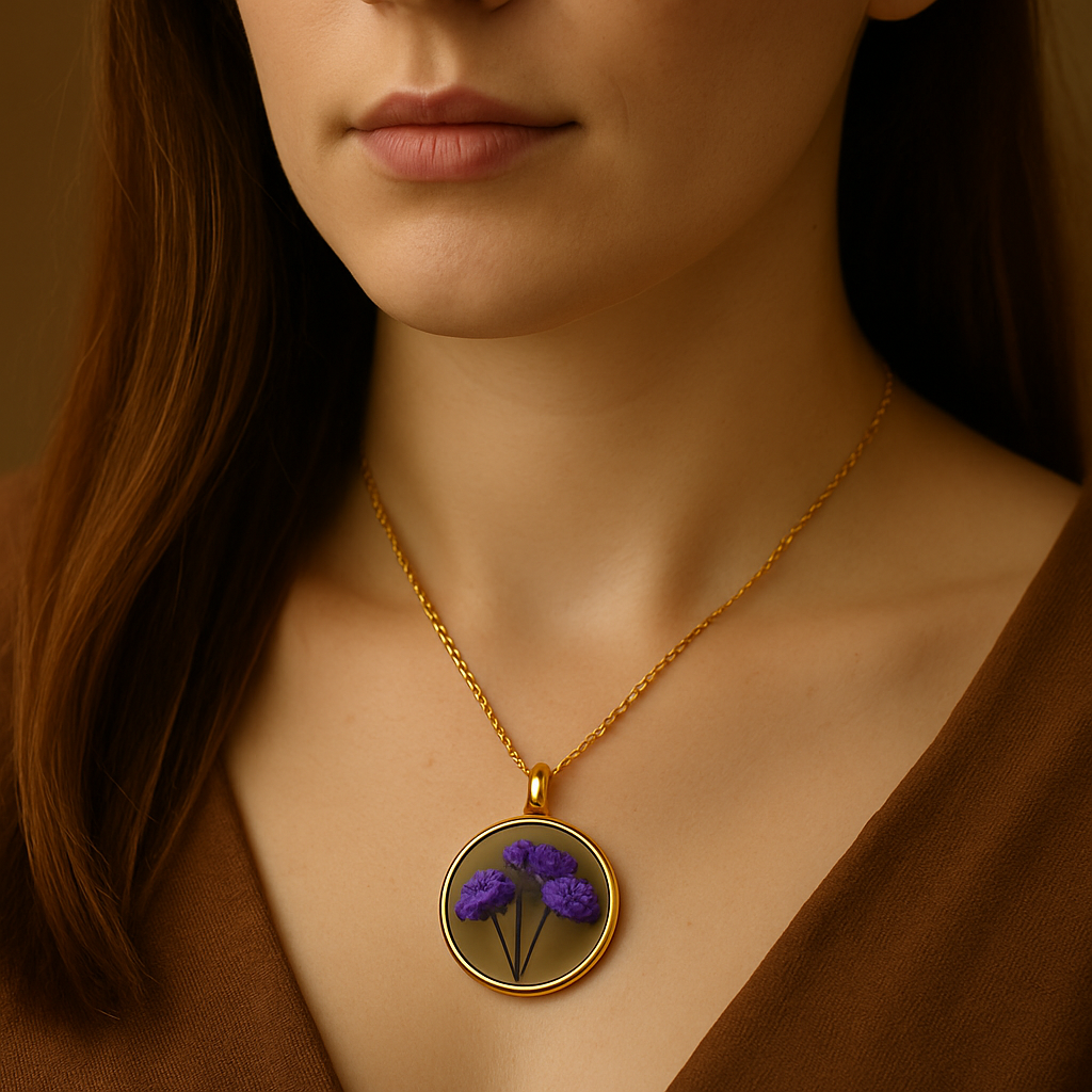 Purple Baby's Breath Circle Pendant – Clarity & Grace