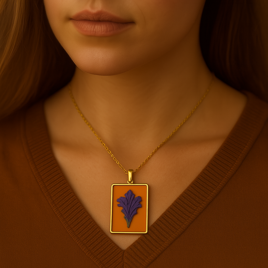 Purple Baby's Breath Rectangle Pendant – Passionate & Creative