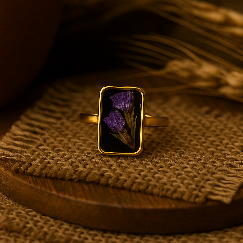 Purple Baby's Breath Rectangle Ring – Cherished & Thoughtful