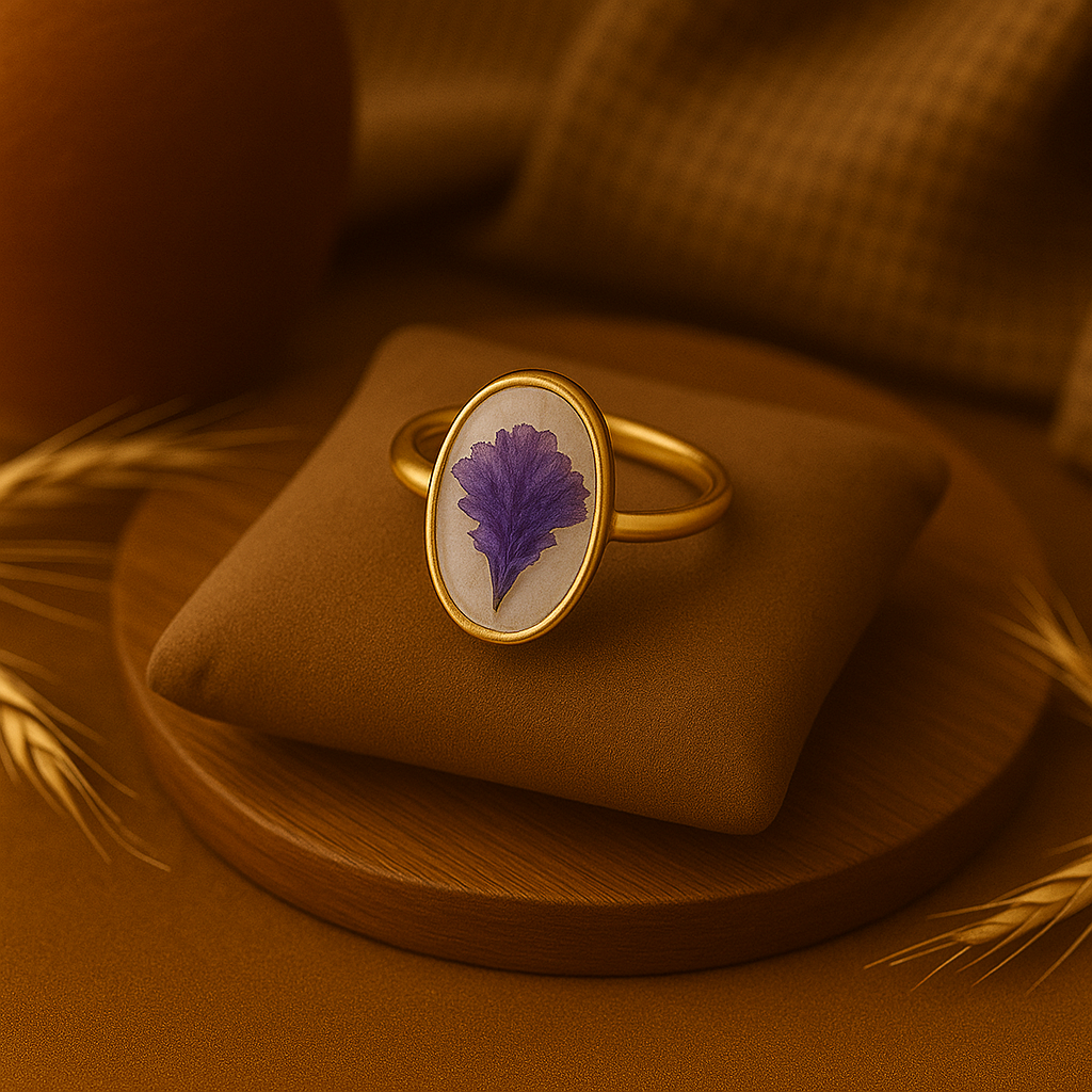 Purple Baby's Breath Oval Ring – Renewing & Graceful