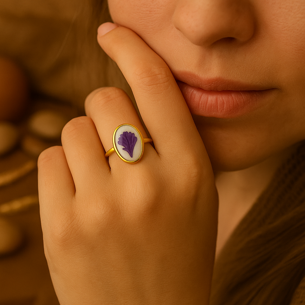 Purple Baby's Breath Oval Ring – Renewing & Graceful