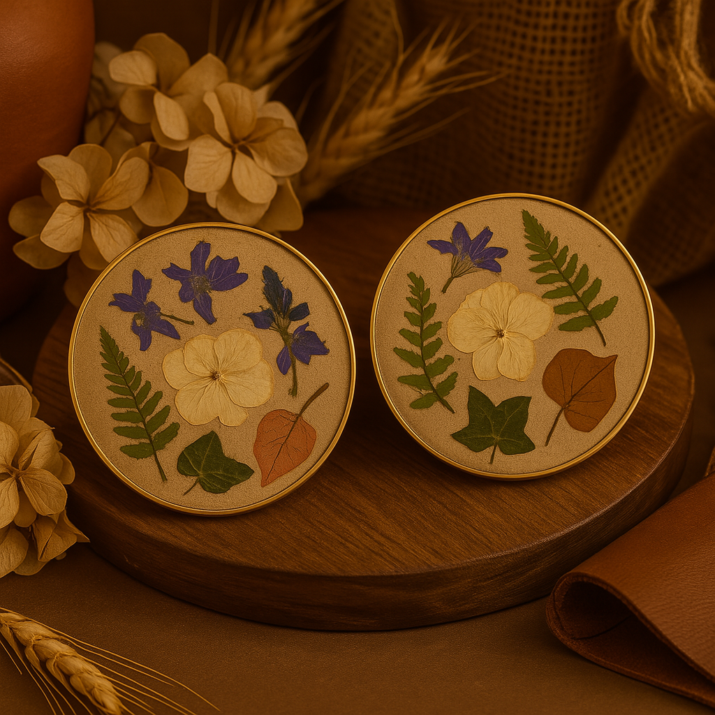 White Botanical Coaster Set – Serenity & Minimalism