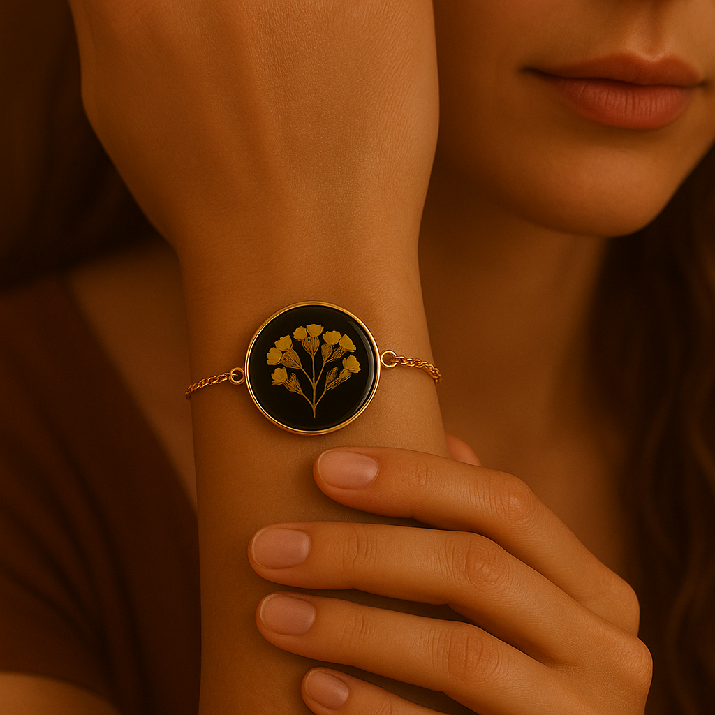 Yellow Baby's Breath Circle Bracelet – Confident & Bold