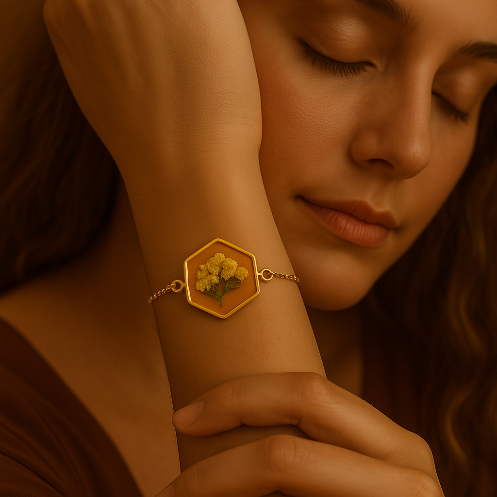 Yellow Baby's Breath Hexagon Bracelet – Bold & Confident