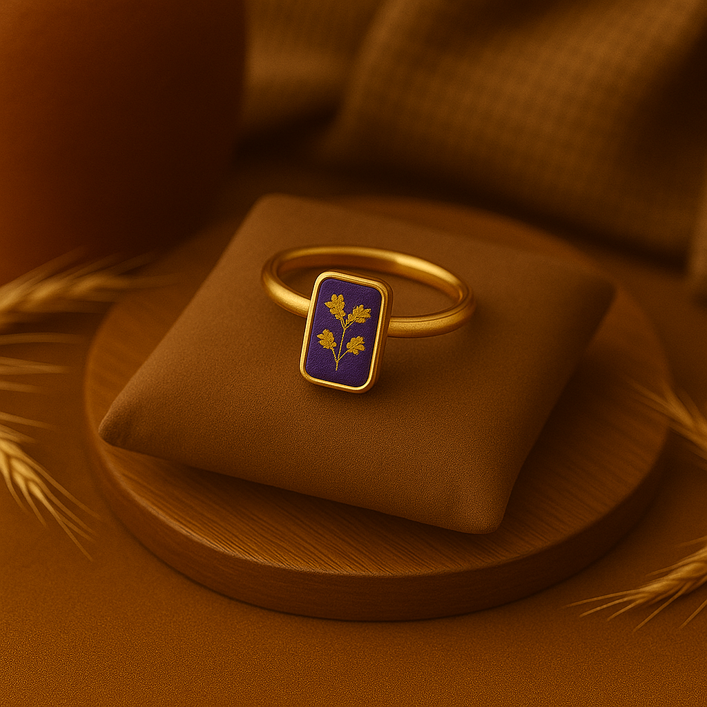 Yellow Baby's Breath Rectangle Ring – Joyful & Elegant